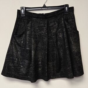 Soprano Pleated Mini Skirt Black With gold M
